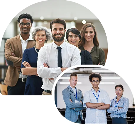 Collage of smiling professionals